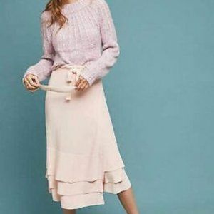 Elegant Cream Layered Skirt